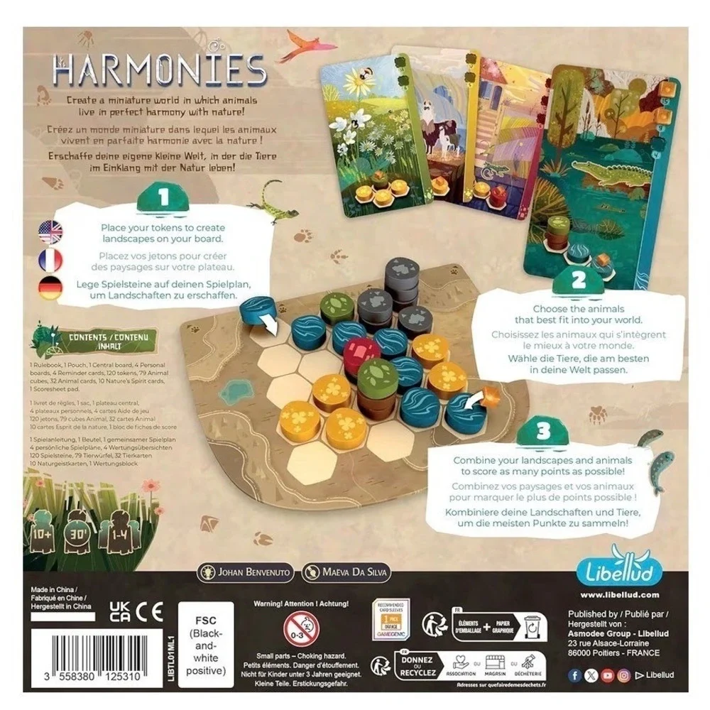 Harmonies Board Game Libellud LIBTL01EN Family Landscape Habitats Animals Solo